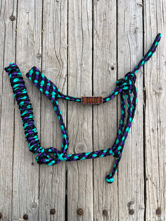 Custom Mule Tape Halter with Matching Beaded Name Tag | Sizes Mini - Draft