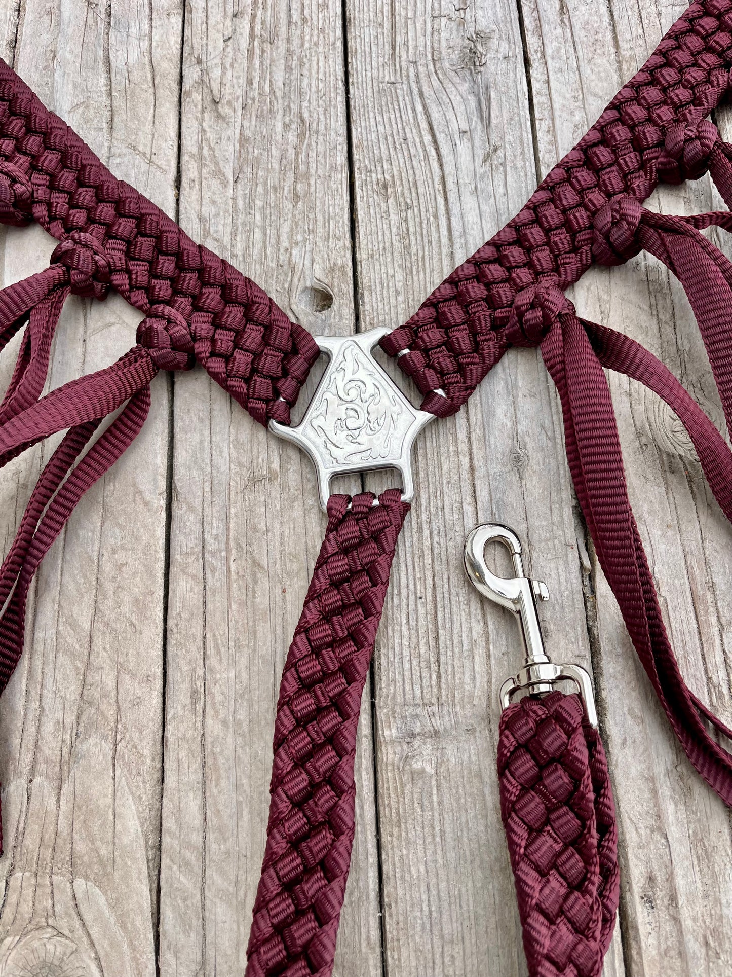 Burgundy Mule Tape Breast Collar