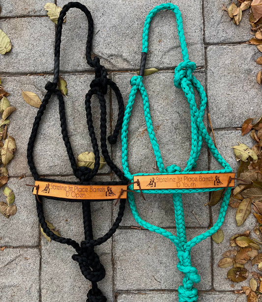 Leather Mule Tape Noseband w/ Image or Brand (HALTER NOT INCLUDED) | Sizes Mini - Draft