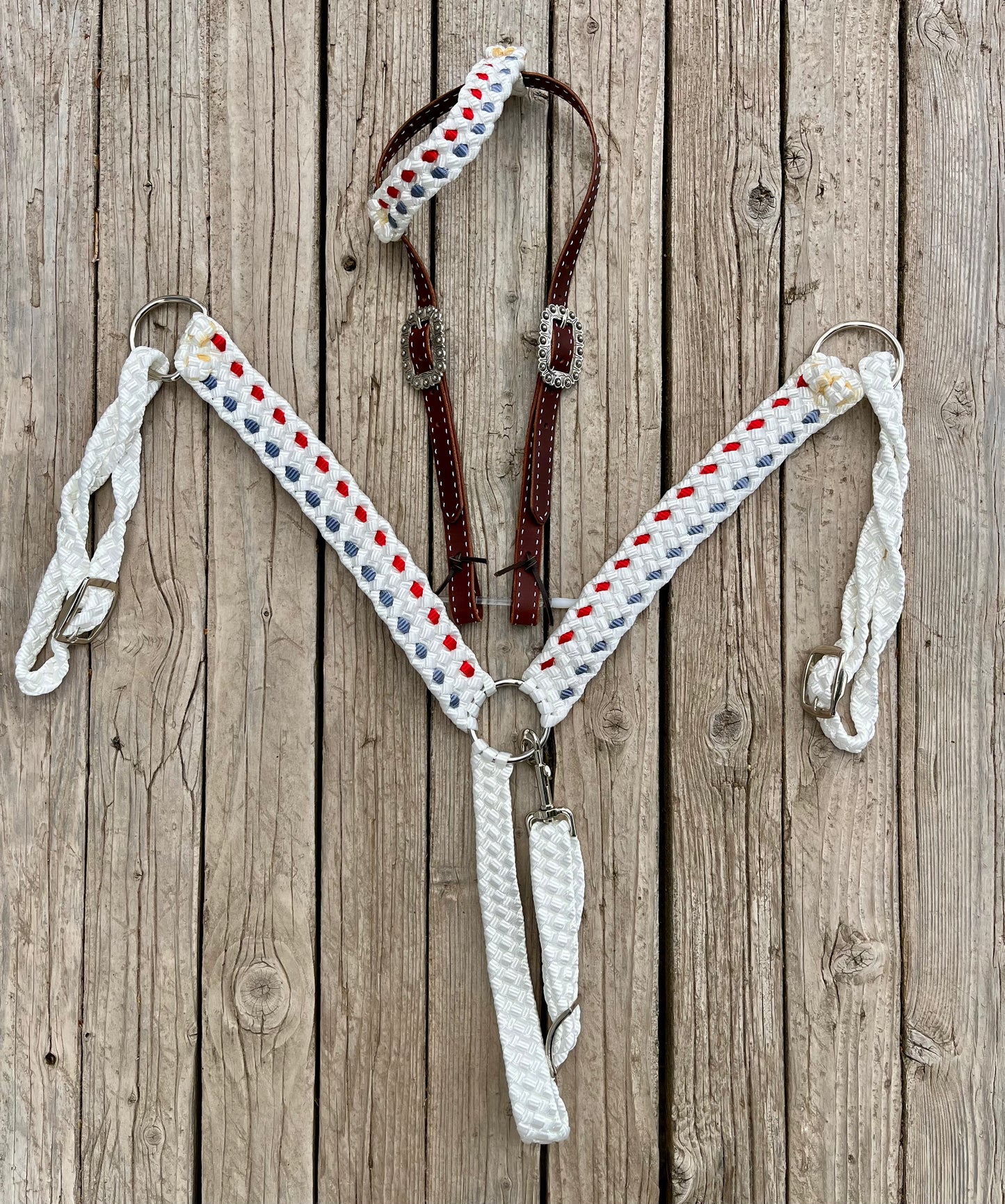 White, Red and Denim Blue Tack Set