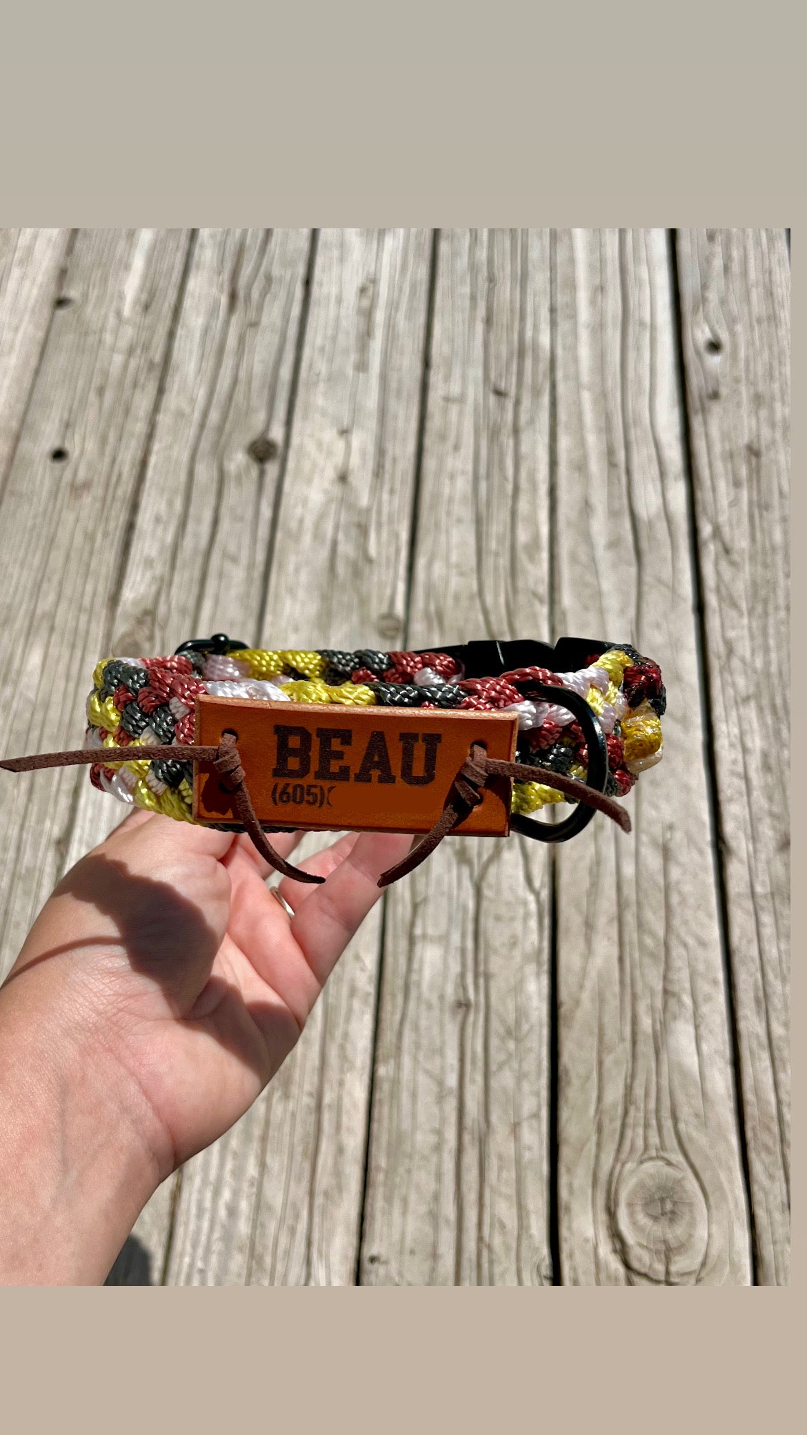 Mule Tape Dog Collar w/ Name Tag