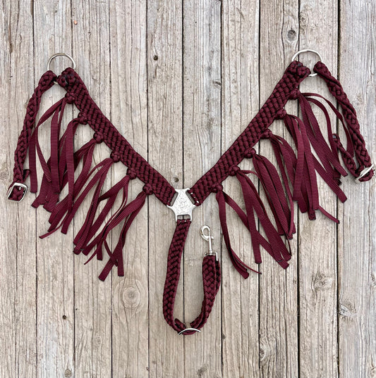 Burgundy Mule Tape Breast Collar