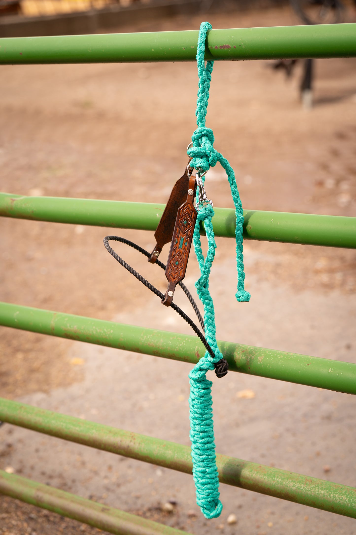 Turquoise Tooled  Hybrid Halter
