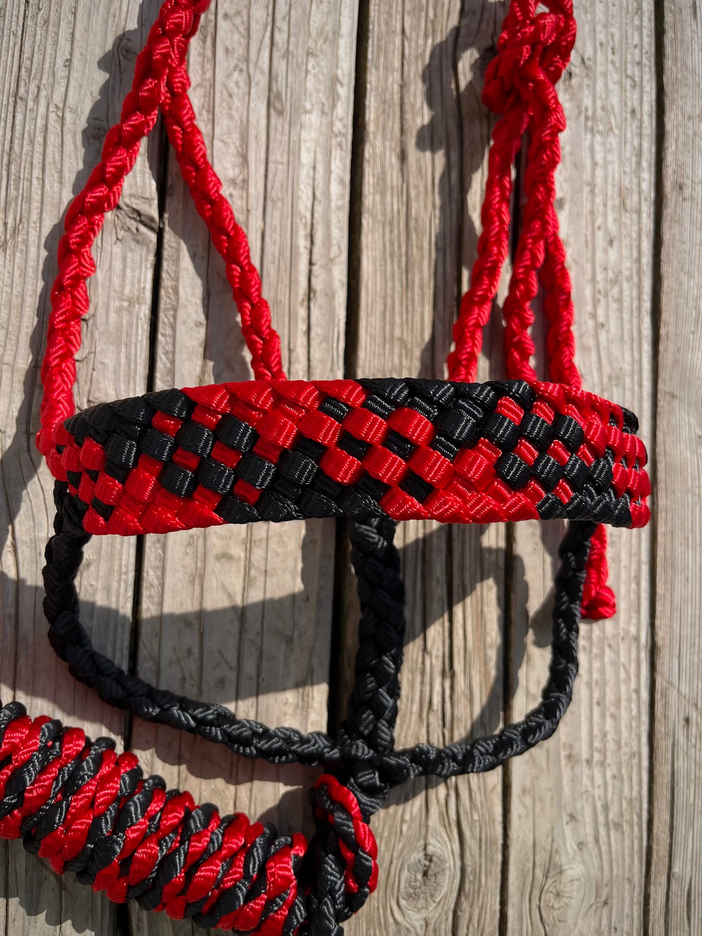 Red & Black Mule Tape Halter