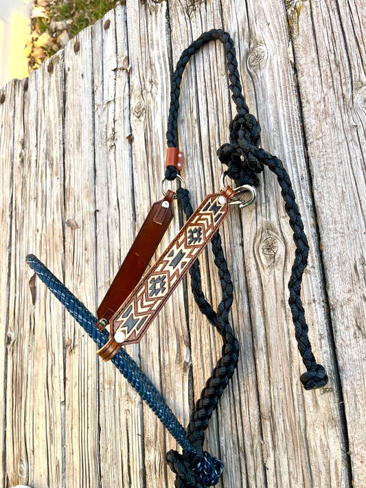 Aztec Hand Tooled Hybrid Halter