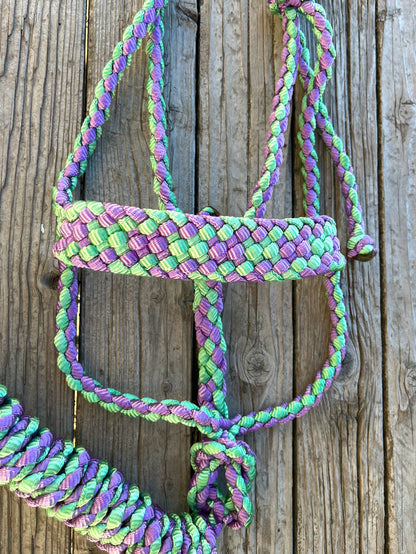 Limited Edition Light Green & Lavender Mule Tape Horse Halter