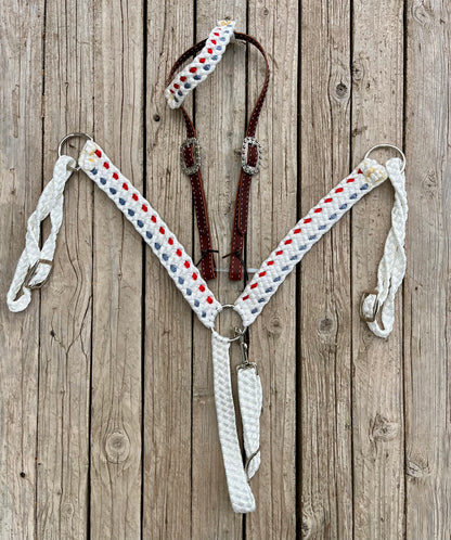 White, Red and Denim Blue Tack Set