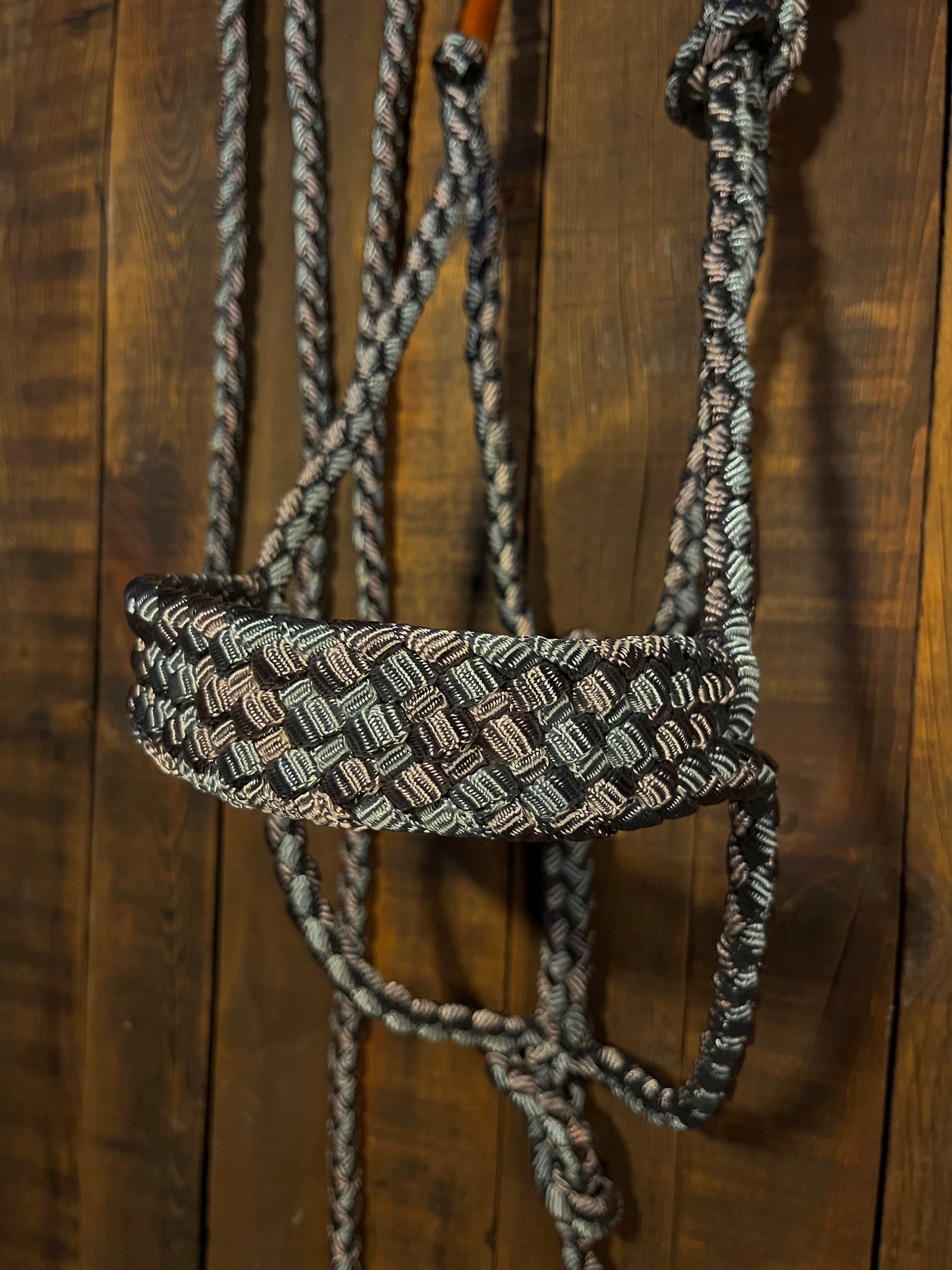 Grey and Grey-Mauve Mule Tape Horse Halter