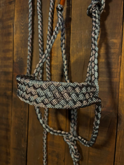 Grey and Grey-Mauve Mule Tape Horse Halter