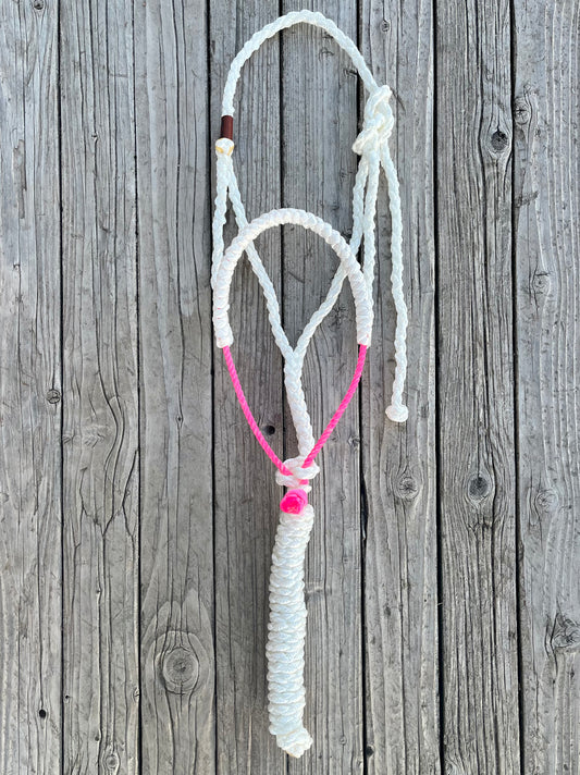 White and Pink Lariat Mule Tape Halter