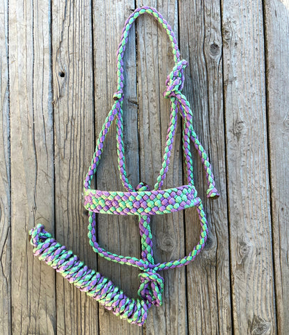 Limited Edition Light Green & Lavender Mule Tape Horse Halter