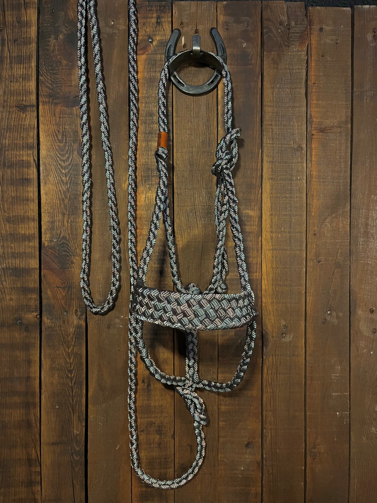 Grey and Grey-Mauve Mule Tape Horse Halter