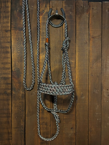 Grey and Grey-Mauve Mule Tape Horse Halter