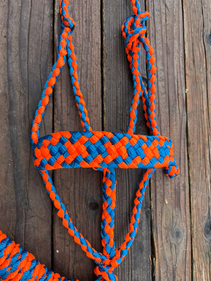 Royal Blue & Neon Orange Mule Tape Horse Halter