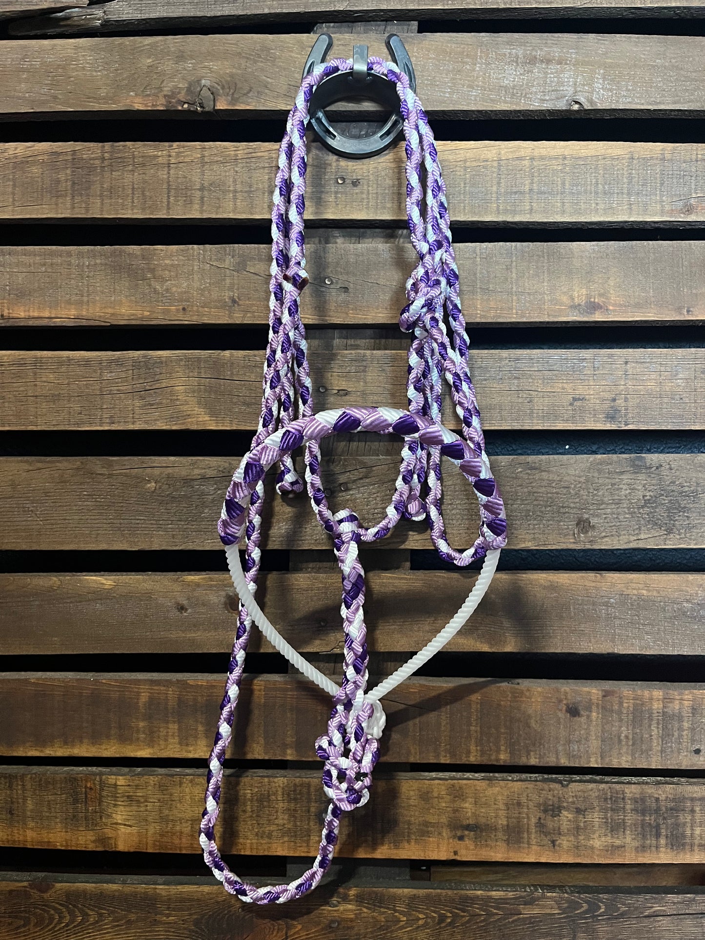 Lavender, Purple & White Lariat Horse Halter