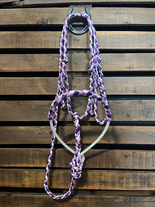 Lavender, Purple & White Lariat Horse Halter