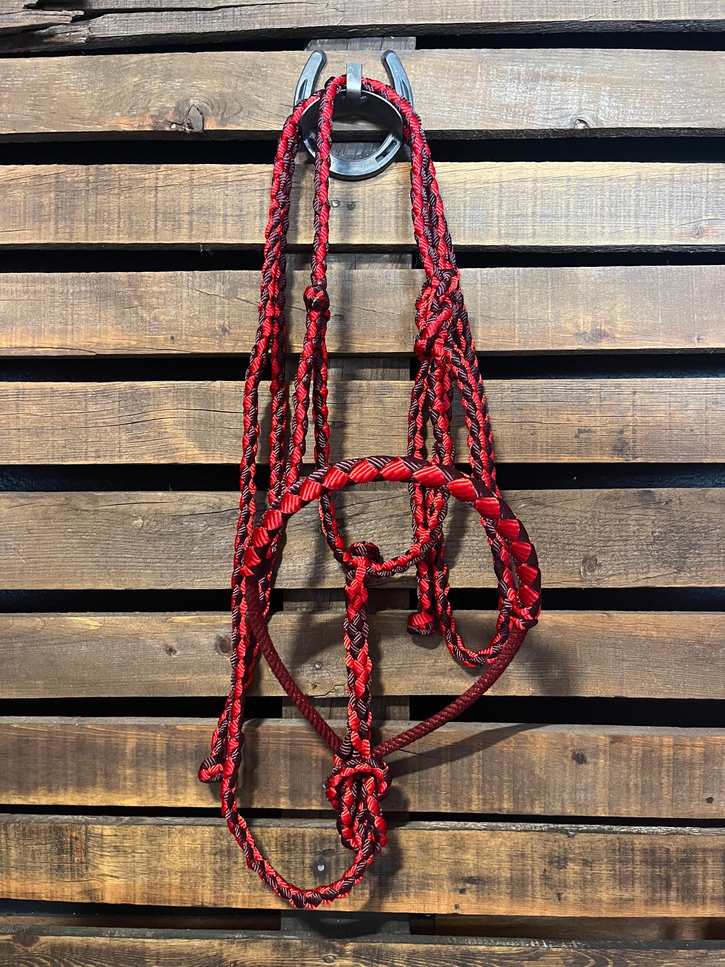 Burgundy & Red Lariat Horse Halter