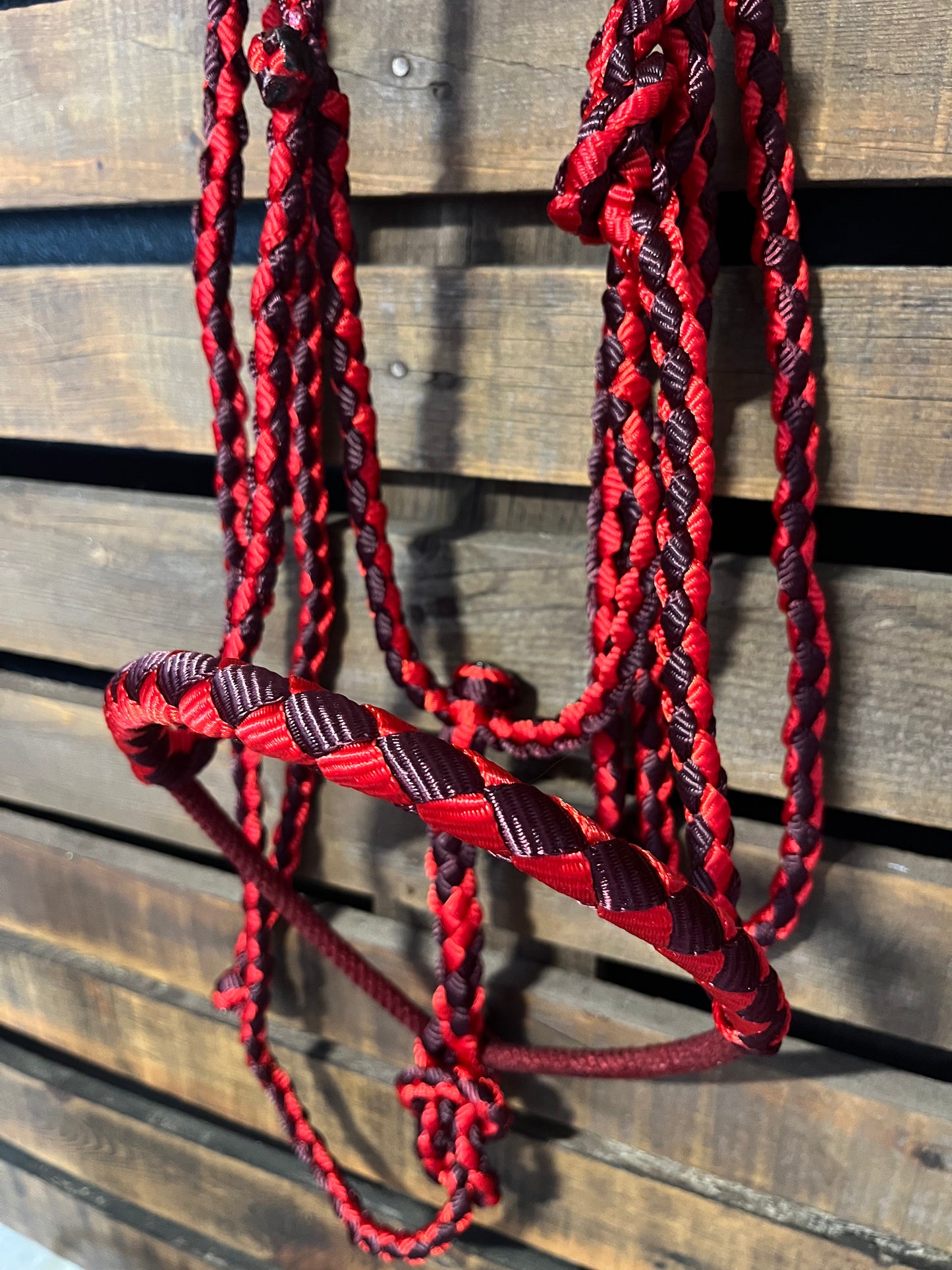 Burgundy & Red Lariat Horse Halter
