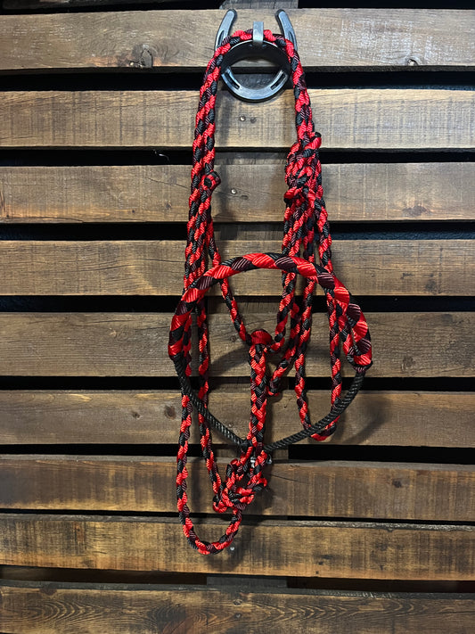 Burgundy, Red & Black Lariat Horse Halter