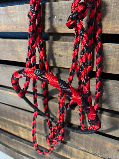 Burgundy, Red & Black Lariat Horse Halter